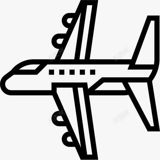 飞机机场74直线图标svg_新图网 https://ixintu.com 机场 直线 飞机