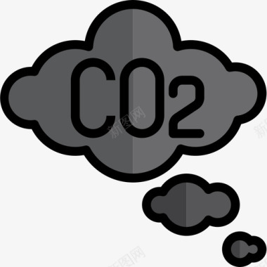 二氧化碳污染13线性颜色图标图标