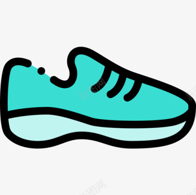 运动鞋自由时间13线性颜色图标图标