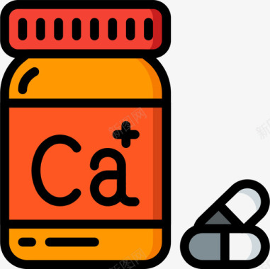 钙牙科学8线性颜色图标图标