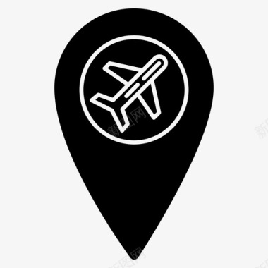机场目的地旅行图标图标