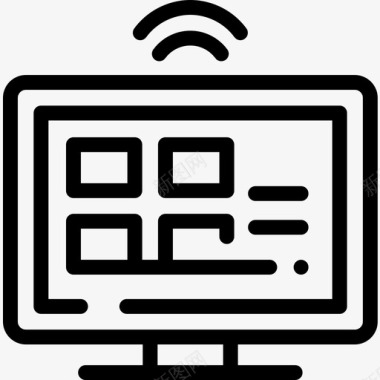智能电视技术52线性图标图标