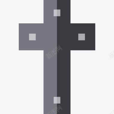 十字架葬礼7号扁平图标图标