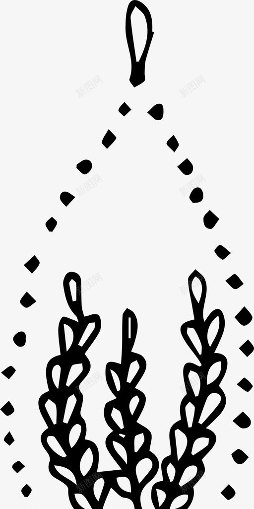 手绘花盆手绘手绘植物图标svg_新图网 https://ixintu.com 手绘 手绘植物 手绘花盆