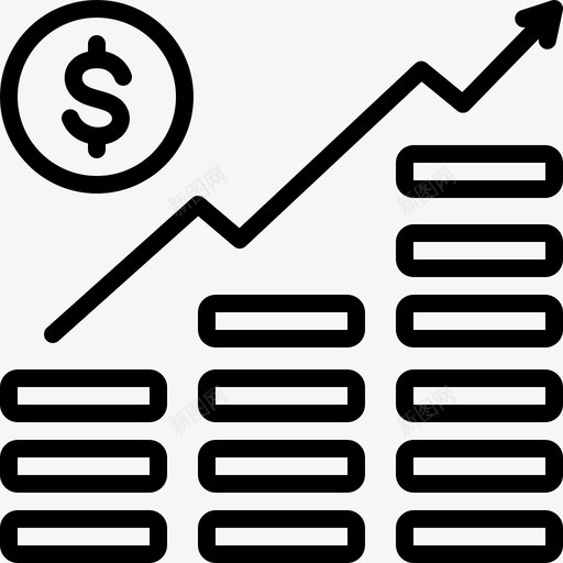 货币增长增长管理图标svg_新图网 https://ixintu.com 增长 收入 管理 货币 进展
