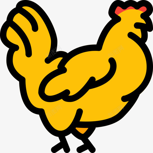 母鸡动物43线形颜色图标svg_新图网 https://ixintu.com 动物43 母鸡 线形颜色