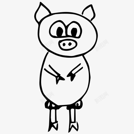 猪动物卡通图标svg_新图网 https://ixintu.com 动物 卡通