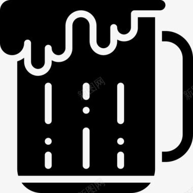 啤酒饮料和饮料3固体图标图标