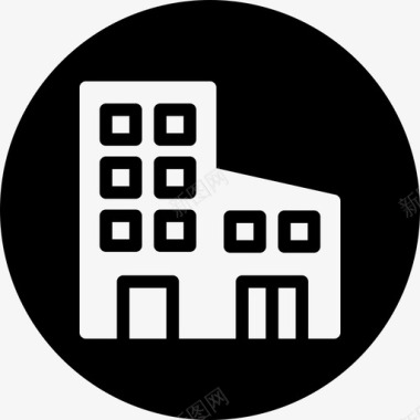 建筑物城市房地产圆形填充物图标图标