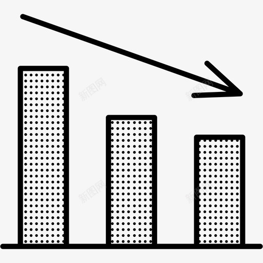 下降条形图柱状图图标svg_新图网 https://ixintu.com 下降 条形图 柱状 线图 虚线