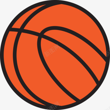 篮球运动82线性颜色图标图标