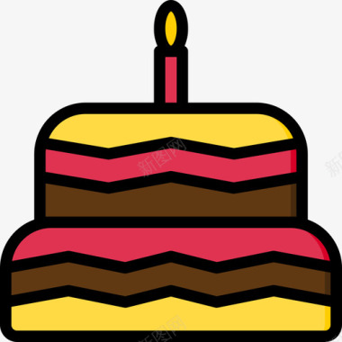 蛋糕面包房66线性颜色图标图标