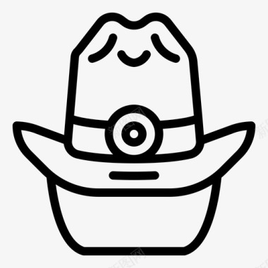 牛仔犯罪帽子图标图标