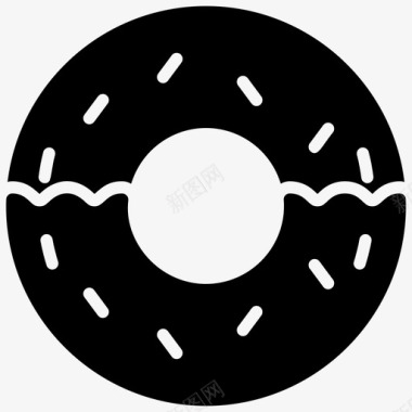 甜甜圈邓肯甜甜圈食品和饮料字形图标图标