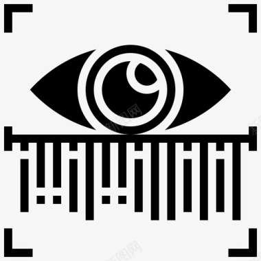 眼睛扫描生物识别保护图标图标