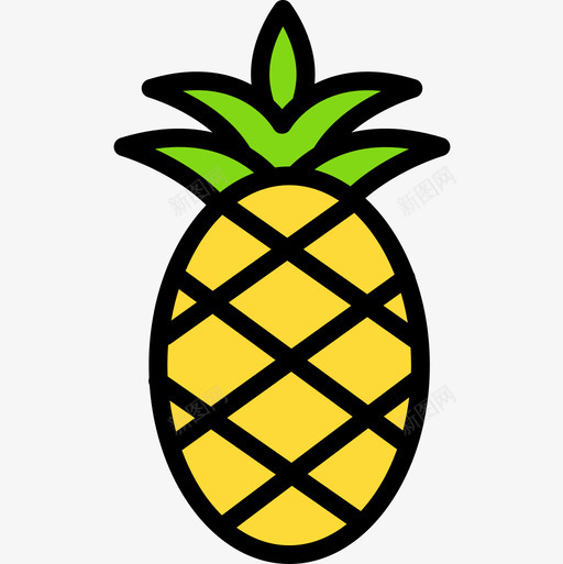 菠萝第8季线形颜色图标svg_新图网 https://ixintu.com 线形 菠萝 颜色