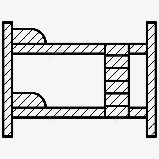 宿舍床铺位图标svg_新图网 https://ixintu.com 家具 宿舍 招待所 铺位