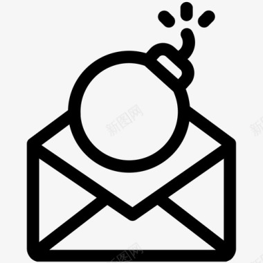 电子邮件炸弹垃圾邮件网络安全图标图标
