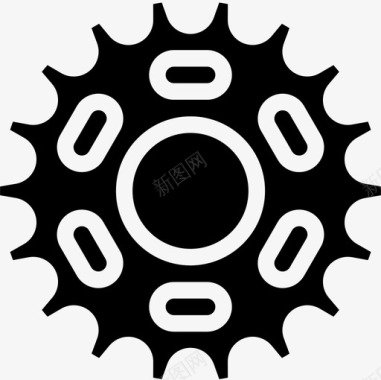 齿轮21号自行车实心图标图标