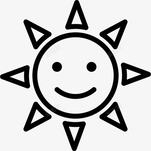 太阳201号天气直线型图标svg_新图网 https://ixintu.com 201号天气 太阳 直线型