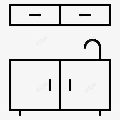 厨房橱柜抽屉图标svg_新图网 https://ixintu.com 厨房 厨房家具 家具 工具 抽屉 橱柜