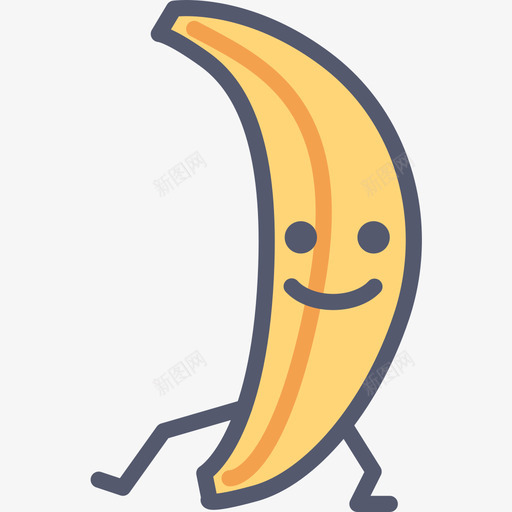 香蕉美食家线性颜色图标svg_新图网 https://ixintu.com 线性颜色 美食家 香蕉