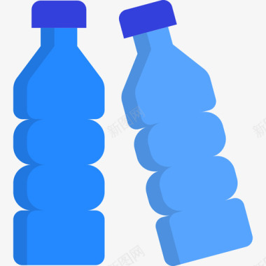 塑料瓶污染12扁平图标图标