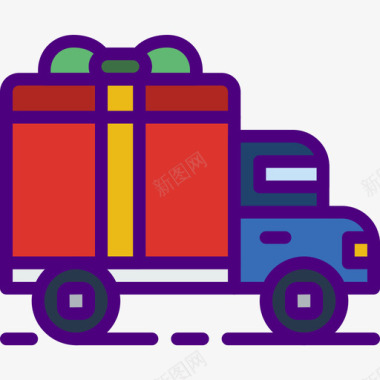 送货车购物137线性颜色图标图标