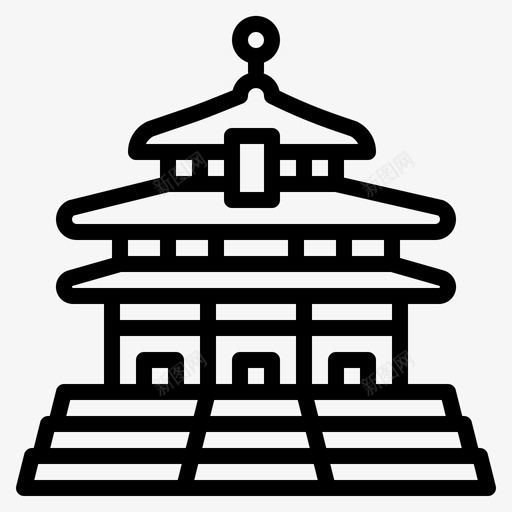天坛中国地标图标svg_新图网 https://ixintu.com 中国 古迹 地标 地标轮廓 天坛