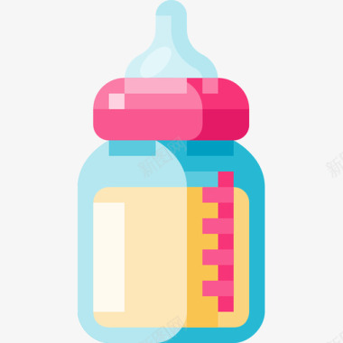 婴儿奶瓶婴儿扁平图标图标