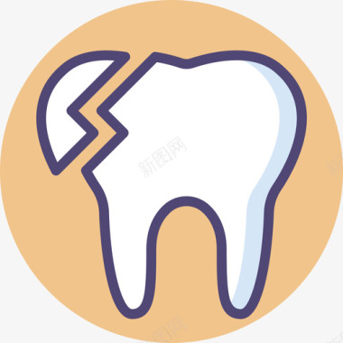 断牙牙齿24线状颜色图标图标