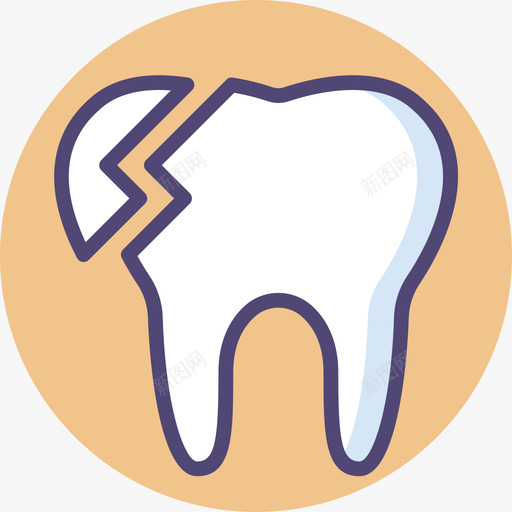 断牙牙齿24线状颜色图标svg_新图网 https://ixintu.com 断牙 牙齿24 线状颜色