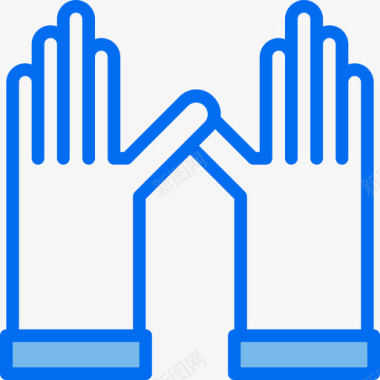 手套清洁设备2蓝色图标图标