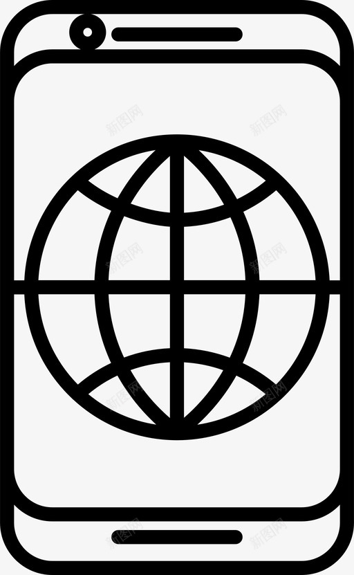 互联网手机地球仪图标svg_新图网 https://ixintu.com 互联网 地球仪 手机 智能