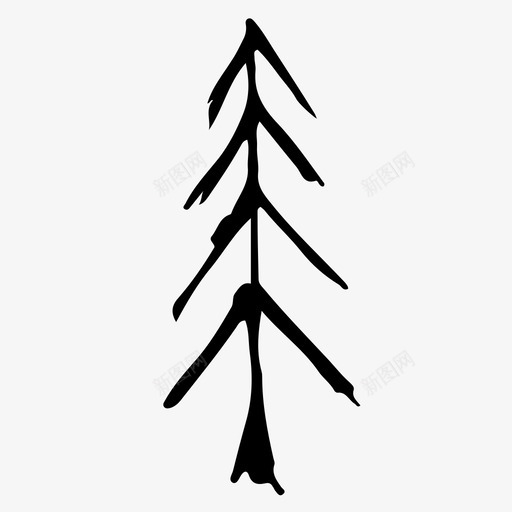 松树裸树森林图标svg_新图网 https://ixintu.com 云杉 松树 松树速写 森林 素描 裸树