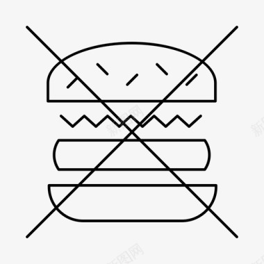 没有垃圾食品健身汉堡图标图标