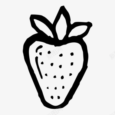 草莓新鲜水果图标图标