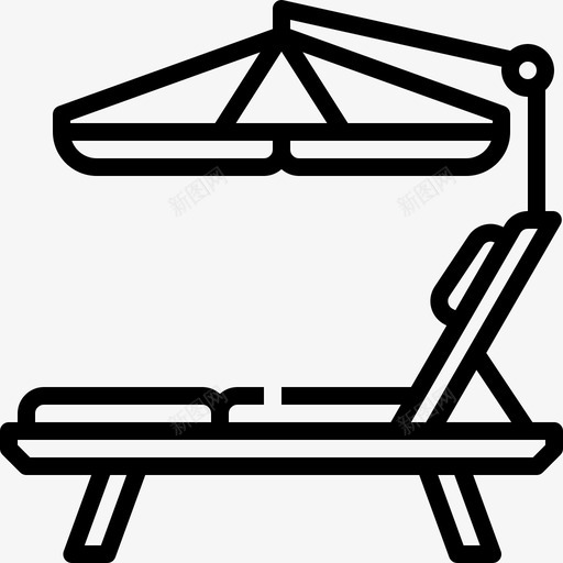 沙滩椅放松水疗图标svg_新图网 https://ixintu.com 夏日 夏日元素 放松 水疗 沙滩椅 雨伞