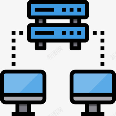 服务器计算机网络4线颜色图标图标