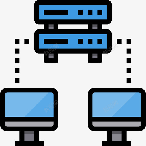 服务器计算机网络4线颜色图标svg_新图网 https://ixintu.com 服务器 计算机网络 颜色