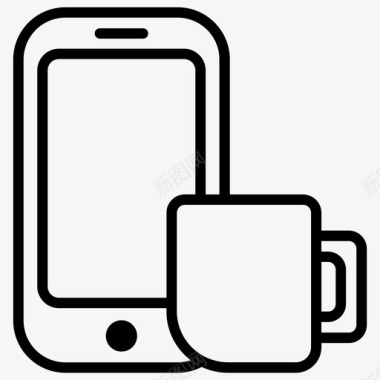 智能手机手机咖啡图标图标
