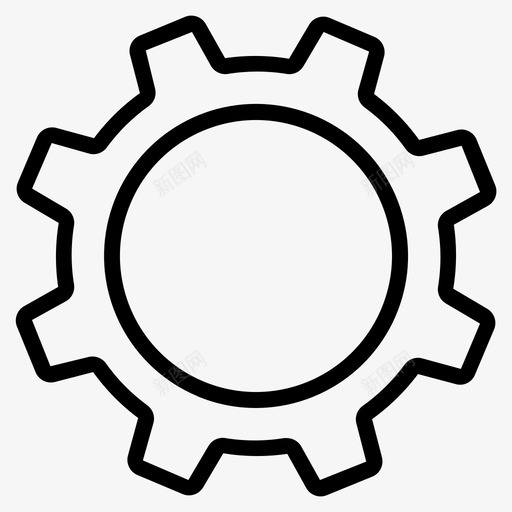 齿轮控制设置图标svg_新图网 https://ixintu.com 元素 控制 用户界面 设置 齿轮
