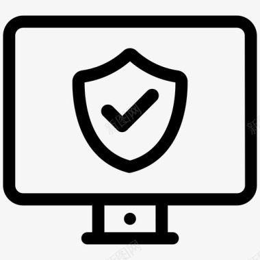 电脑保护防病毒网络安全图标图标