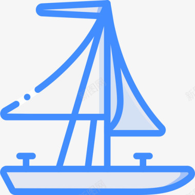 帆船探险运动17蓝色图标图标