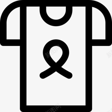 衬衫世界癌症意识日第7天线性图标图标