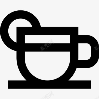 茶英国轮廓直线图标图标