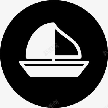 船帆船运输圆填料图标图标