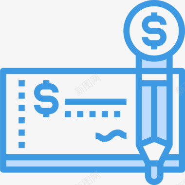 支票企业管理34蓝色图标图标