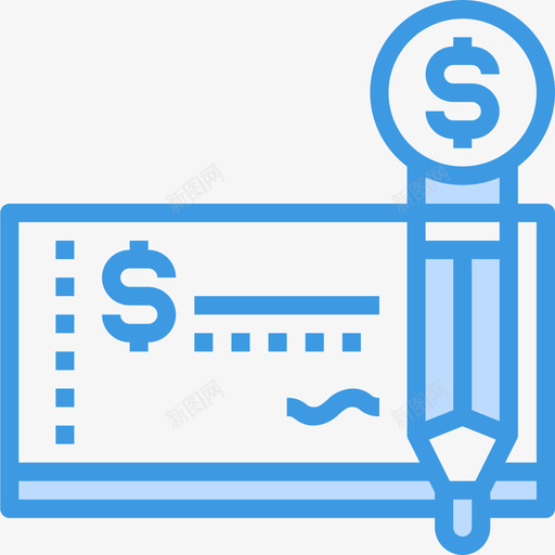 支票企业管理34蓝色图标svg_新图网 https://ixintu.com 企业管理 支票 蓝色