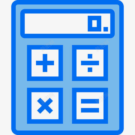 计算器设备12蓝色图标svg_新图网 https://ixintu.com 蓝色 计算器 设备